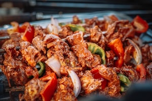 Devilled chicken skewers